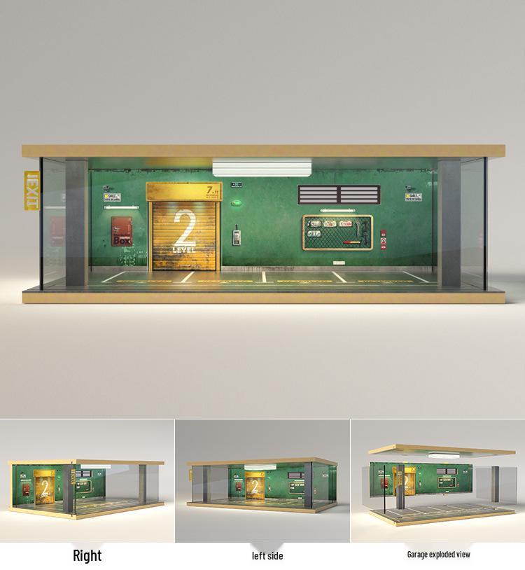 Деревянный гараж для моделей автомобилей с подсветкой - Трансграничная симуляция Пылезащитный чехол 1:32 Сценические украшения.