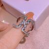 Креативное геометрическое кольцо из стерлингового серебра для женщин, кольцо с цирконом неправильной формы, ювелирный подарок на вечеринку, день рождения