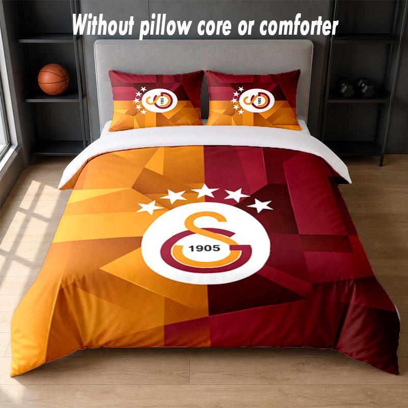 Galatasaray FC Design Bed Bedding Set 1 Duvet Cover + 2 Pillowcases Soft Breathable Household Bed Linens