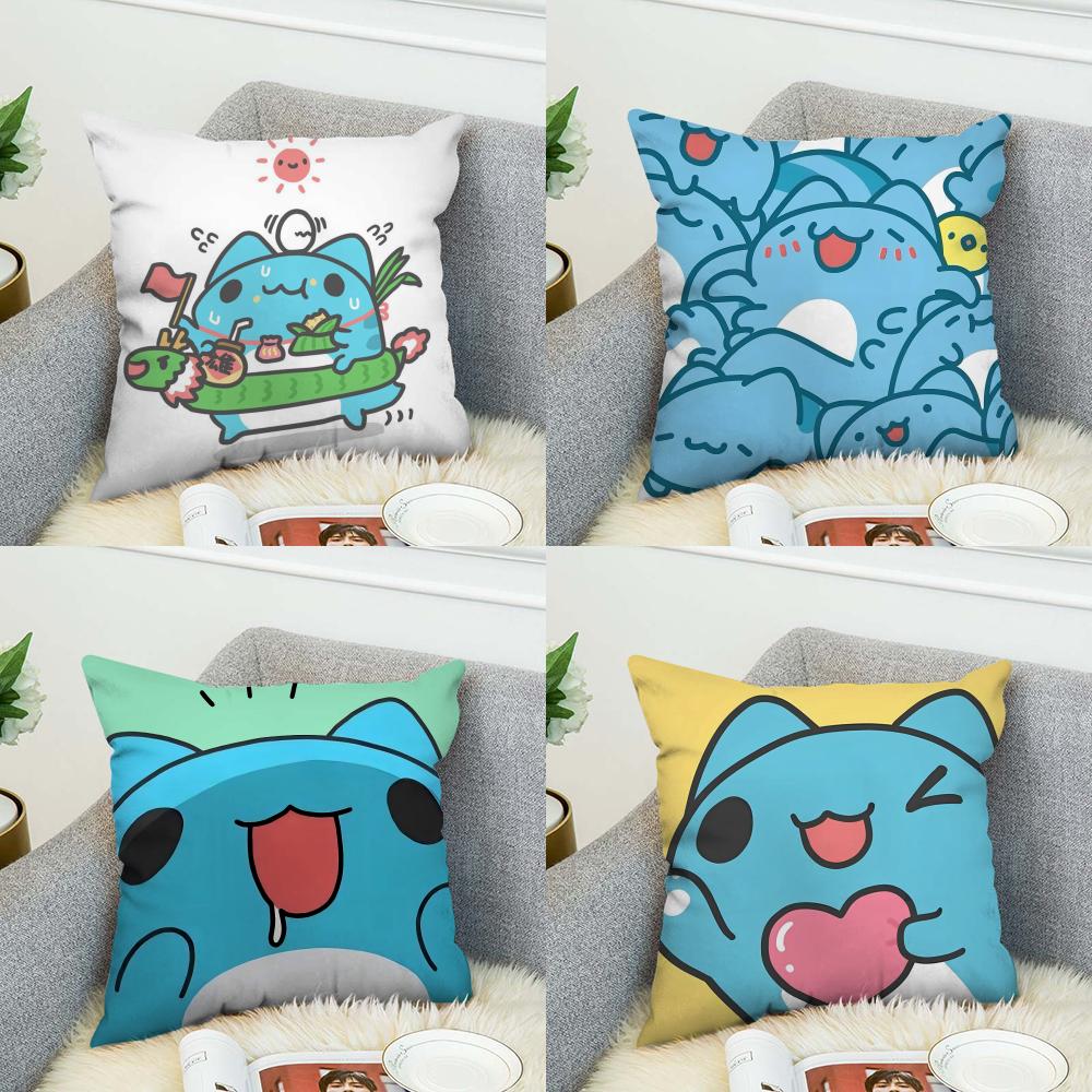 BBugcat Capoo Pillow Case For Car Sofa Decorative Home Doublesided Print Plush Square Throw Pillow Cushion Cover