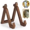 Vintage Wooden Plate Holder Display Stand Decorative Picture Frame Photo Stand Medal Book Photo Frame Collection Holder