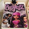 1 шт. Милый фланелевый плед Bratz с принтом, Высокое качество, Удобный для всех сезонов, Декор для дома, Тепло и уют, Идеально для Рождественских подарков 13