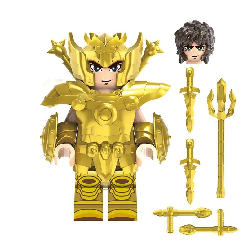 Золотой набор строительных блоков знаков зодиака с 12 подвижными фигурками