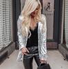 Womens Sequin Blazer Suit Glitter Open Front Thin Jacket Ladies Party Outwear