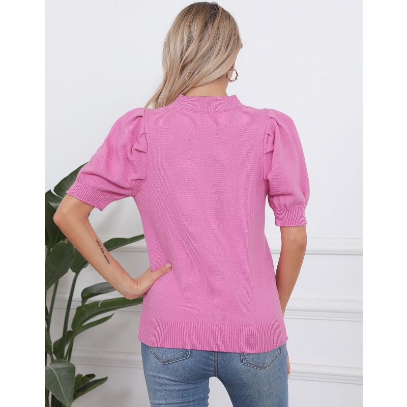 Женский свитер с круглым вырезом и короткими рукавами, контрастного цвета, осень-зима Love