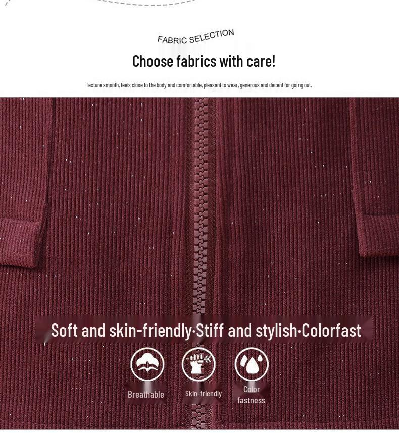 Стильный весенний спортивный костюм: Комплект из двух предметов 2025 года для женщин среднего возраста - Повседневная куртка и брюки для весны и осени