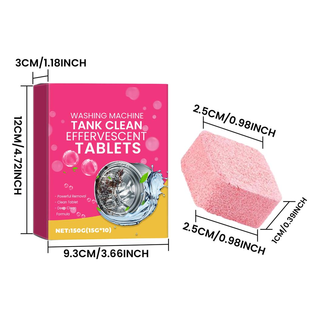 Таблетки для чистки стиральных машин Эффективное средство для удаления накипи из резервуара для воды Очиститель для стиральных машин Шипучие таблетки