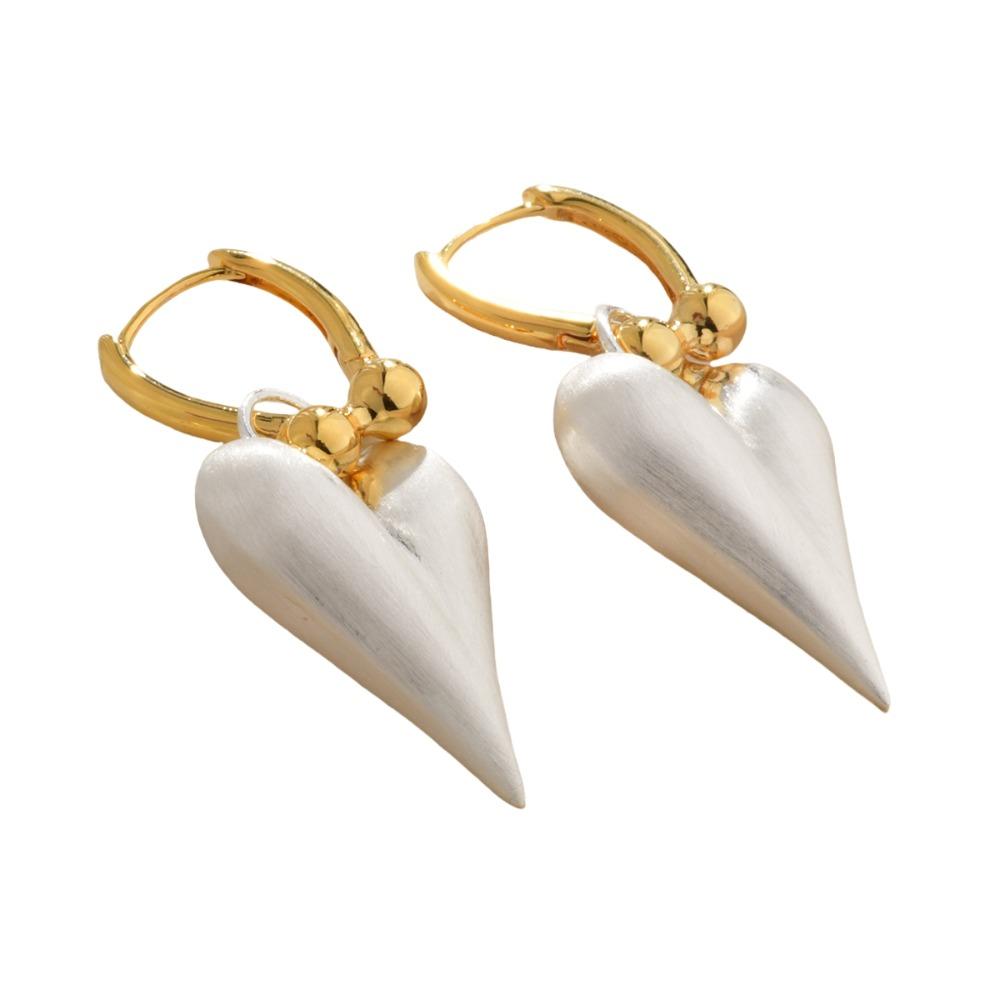 Love Pendant Heart Hoop Earrings Geometry Hearts Earringdrop Fashion Metal Filigree Earrings  Women