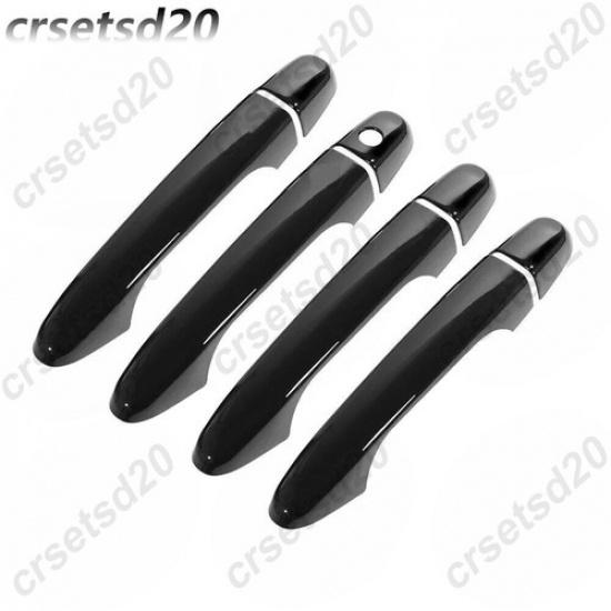 8PCS Black No Smart Hole Car Door Handle Cover Trim For Honda Civic FB CRV 12-16