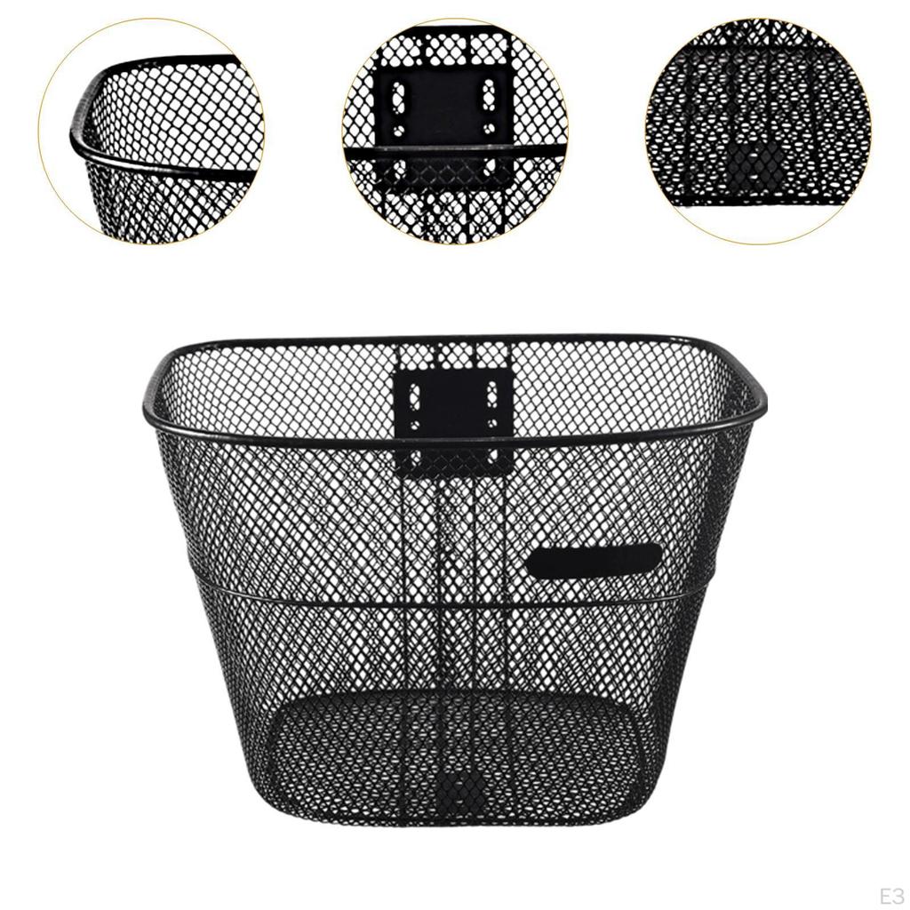 Bike Front Basket Bicycle Storage Metal for Mountain Road Bikes