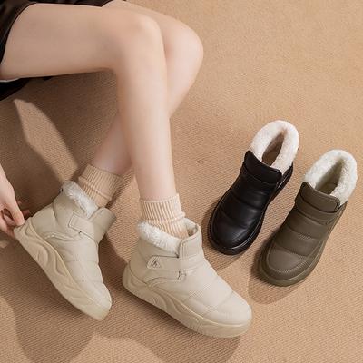 Зимняя обувь 2025 Женские сноубутсы Теплый плюш Холодная зима Мода Женские ботильоны Плоская Нескользящая Мягкая Удобная Большой размер 41