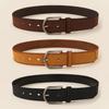 PU Leather Frosted Waist Belt Pin Buckle Waistband Trendy Suede Belt  For Women