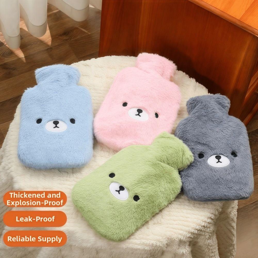 500ml Period Hot Water Bag Soft Plush Hand Feet Warmer Bag Warm Water Bag  For Period Pain Relief