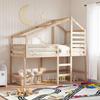 VidaXL Bunk Bed with Ladder and Roof 90x200 Cm Solid Pine Wood, Mid Sleeper, Loft Bed with Ladder, Bed 3281988