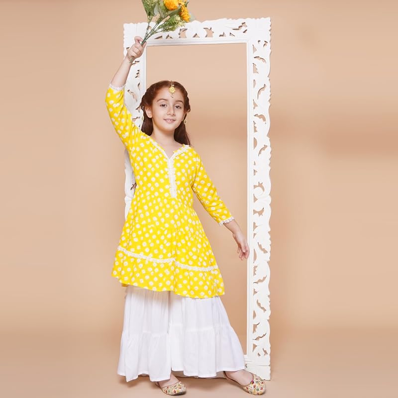 Девочки Arshia Fashions Комплект из курты и шарары с принтом Бхандхей