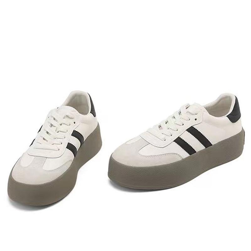 Немецкие кроссовки для увеличения роста, женские, новые, весенние и осенние, белые туфли, кроссовки Muffin Small Casual Board Shoes с толстой подошвой