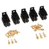 5 Sets For Car Truck 40A 5Pin Car Relay Socket with 6.3mm & 4.8mm Terminals Kit