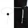 Pearl Waist Chain Belt Flower Waist Chain Women Camellia Waist Belt For Dress Belly Chain For Jeans Sash Belt Chain