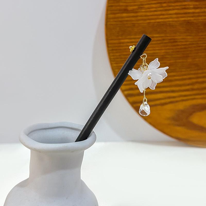 Национальный стиль Жемчужный цветок Кисточка Кисточка Кисточка Подвеска Аксессуар для ханьфу Заколка для волос Женская Новая китайская Древний стиль Заколка для волос с колокольчиком и орхидеей