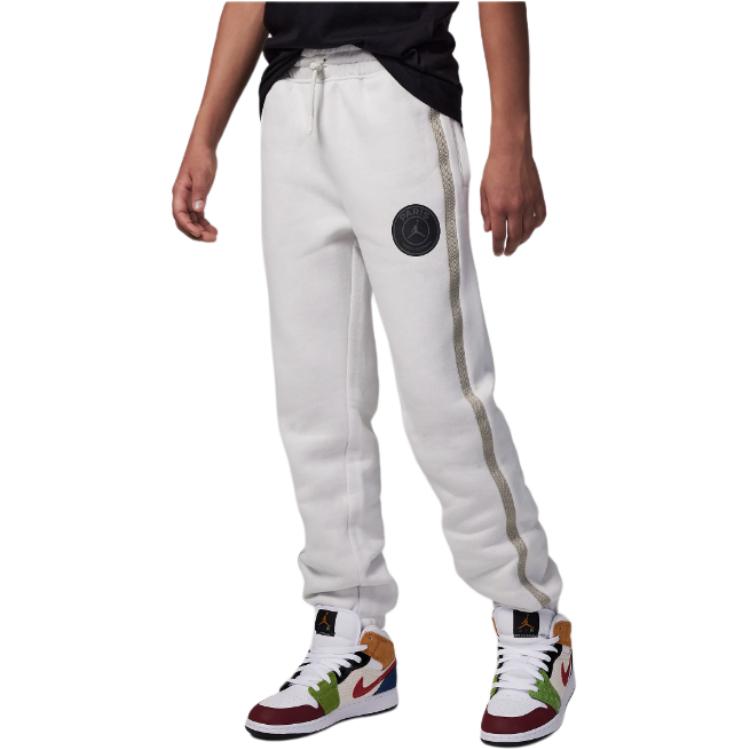 Jordan Paris Saint-Germain Fleece Trousers With Logo Print Kids Bottoms White FV2581-072