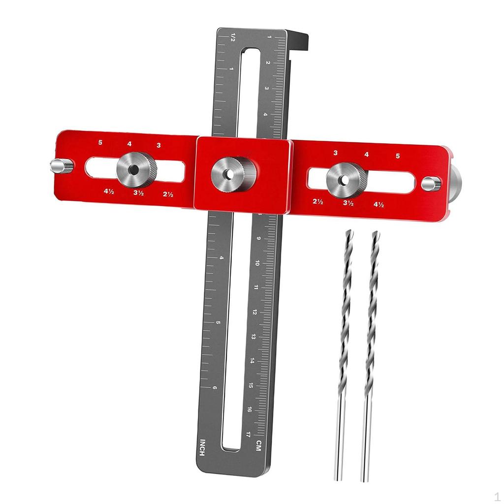 Cabinet Handle Template Tool Hardware Jig Set Aluminum Alloy Drill Guide for