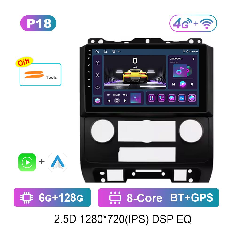 9'' Автомобильный видео мультимедийный плеер DSP Стерео для Ford Escape 2007 - 2012 Carplay ОС Android WiFi GPS 4G Bluetooth Разделенный экран
