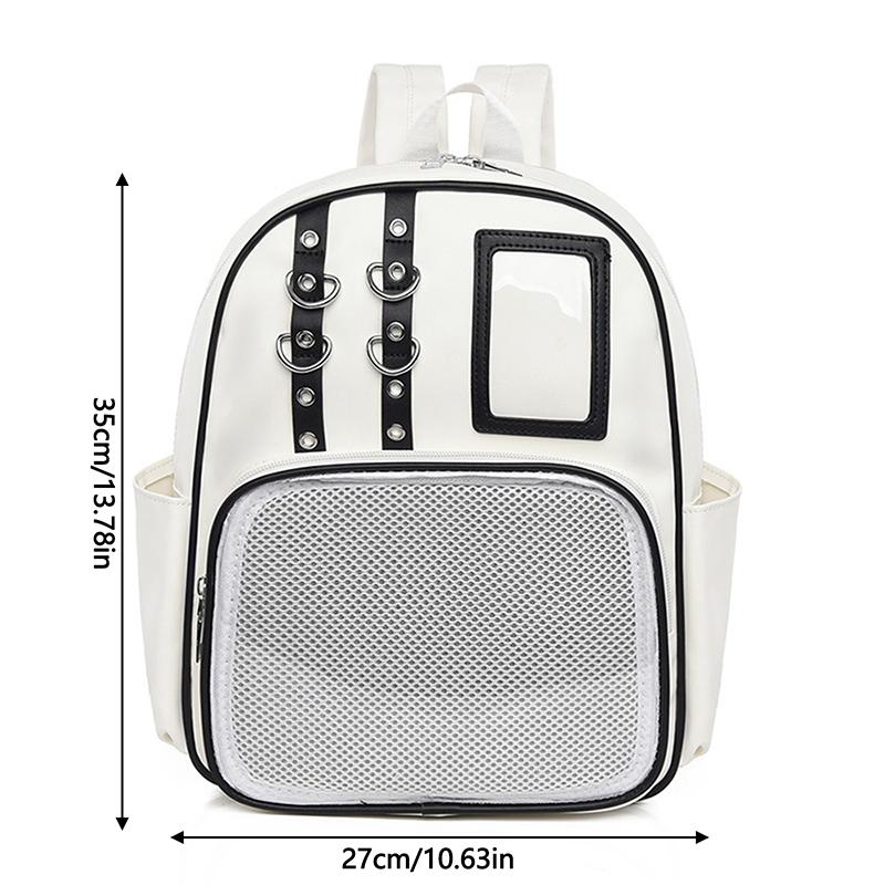 School Ita Bag Fashion Trends Transparent Zipper Backpack Preppy Style Soft Women Bags