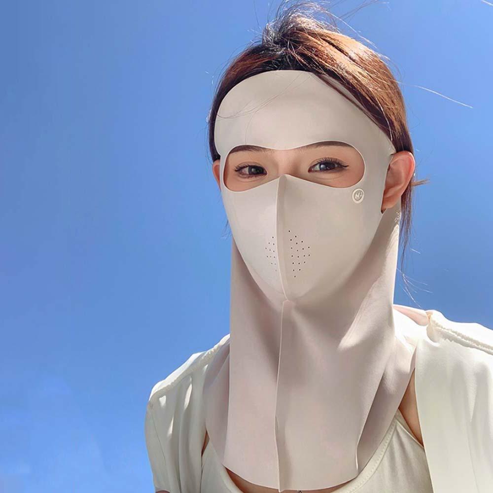 Дышащая одежда для лица из ледяного шелка, бесследная, защита от солнца для лица UPF50+, солнцезащитная маска, женская