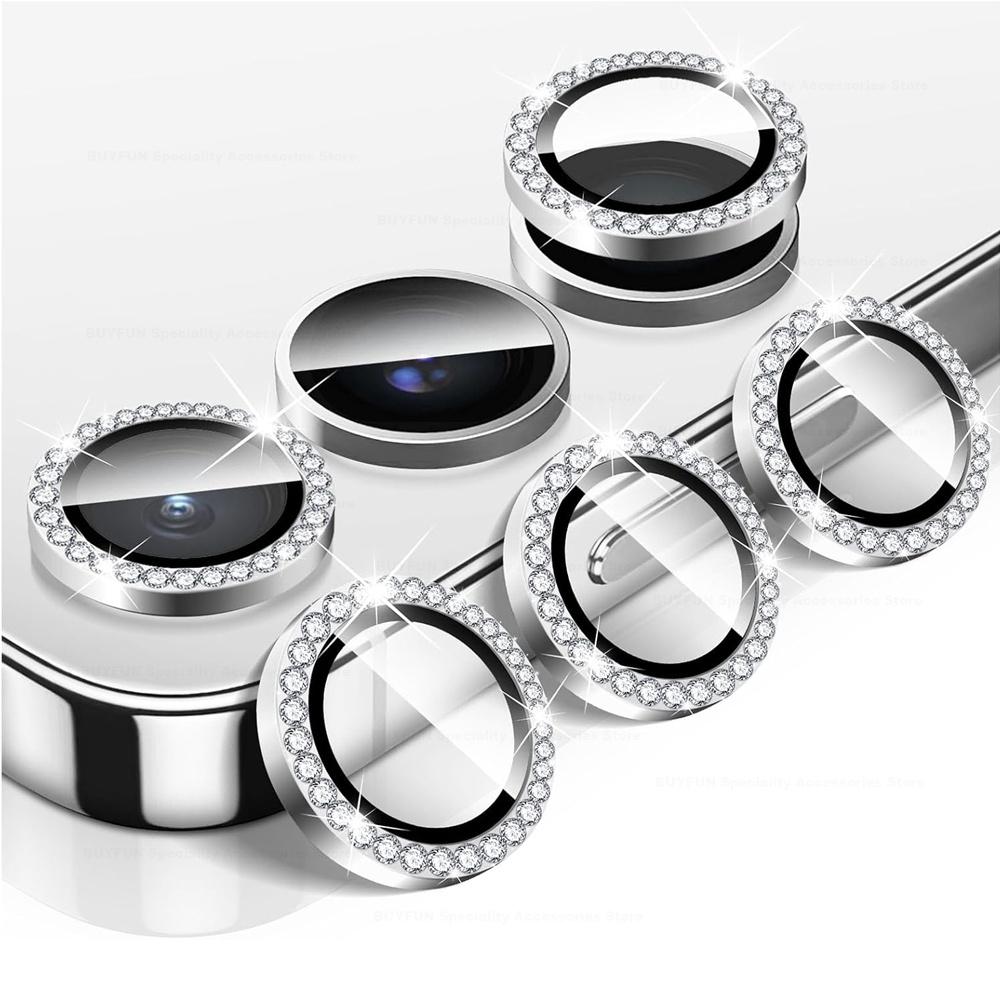 Для Samsung Galaxy A16 4G 5G Diamond Camera Lens Protector Блестящая закаленная стеклянная задняя крышка объектива Алюминиевое металлическое кольцо Galaxy A06