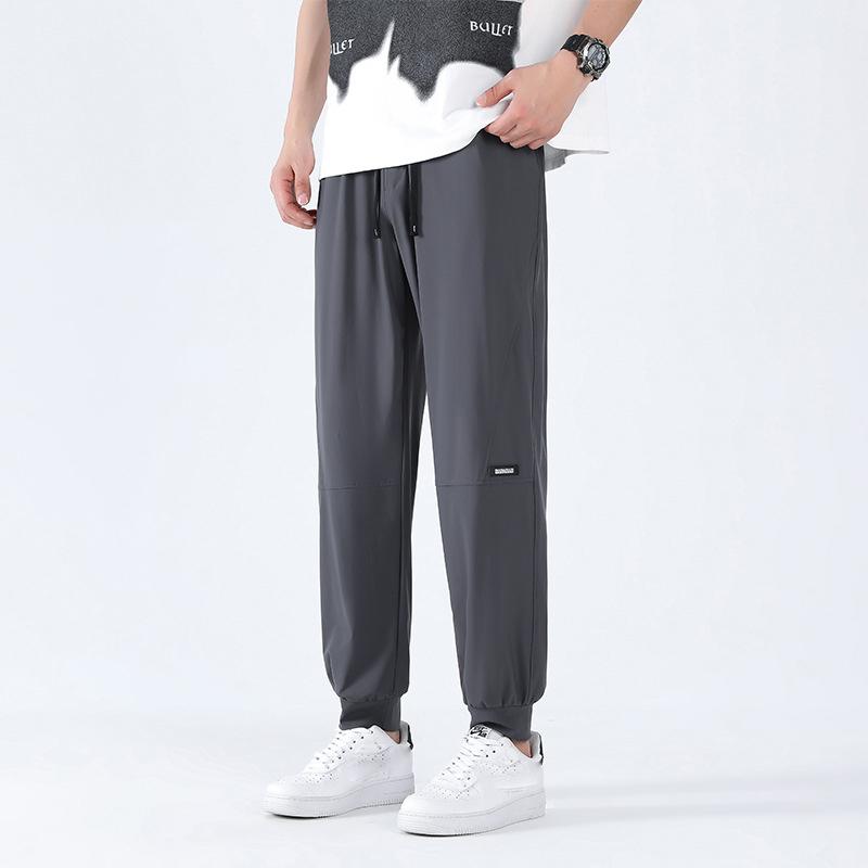Летние мужские спортивные штаны с высокой эластичностью, большого размера, для бега в спортзале, быстросохнущие спортивные штаны, мужская одежда