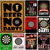Metal Tin Signs No Beer No Darts Wall Decoration Plaque Vintage Poster Iron Painting for Man Cave Home Cafe Game Room Club Bar