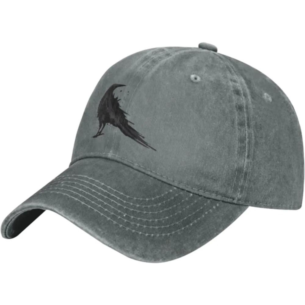 Vintage Crow Raven Black Bird Retro Funny Gifts Baseball Hats for Men Women Cowboy Hat Trucker Hat Sun Hats