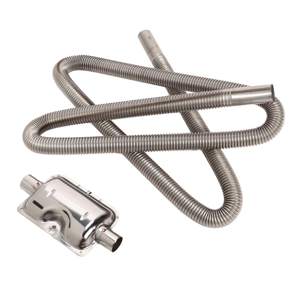 Parking Air Heater Exhaust Pipe with Muffler Stainless Steel Fuel Tank Diesel Gas Vent Hose 2.5cm