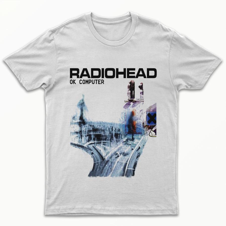 Radiohead Ok Computer Футболка Топы футболки Мужская Женская 1997 Найджел Годрич, Колин Гринвуд, Том Йорк