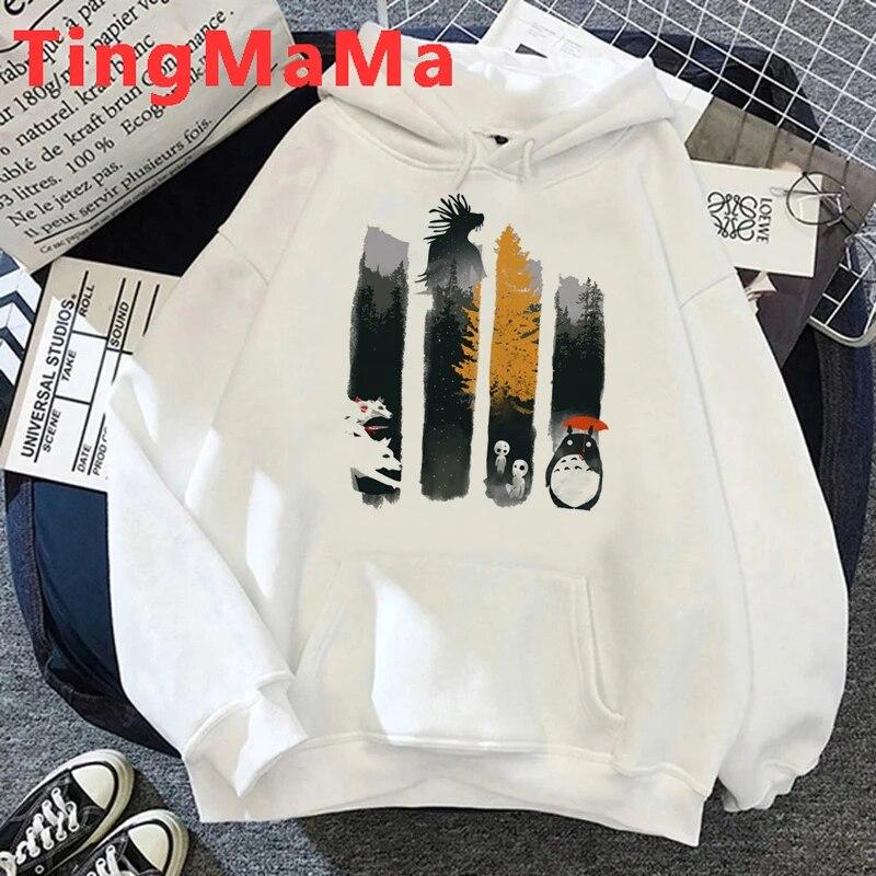 Толстовки с капюшоном из японского аниме, женские толстовки с капюшоном Kawaii Miyazaki Hayao, уличная одежда с рисунком унисекс, толстовки в стиле Харадзюку, женские унисекс