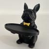 French Bulldog Statue Tray Organizer for Keys Candy Jewelry Earrings Modern Art Dining Table