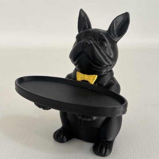 French Bulldog Statue Tray Organizer for Keys Candy Jewelry Earrings Modern Art Dining Table