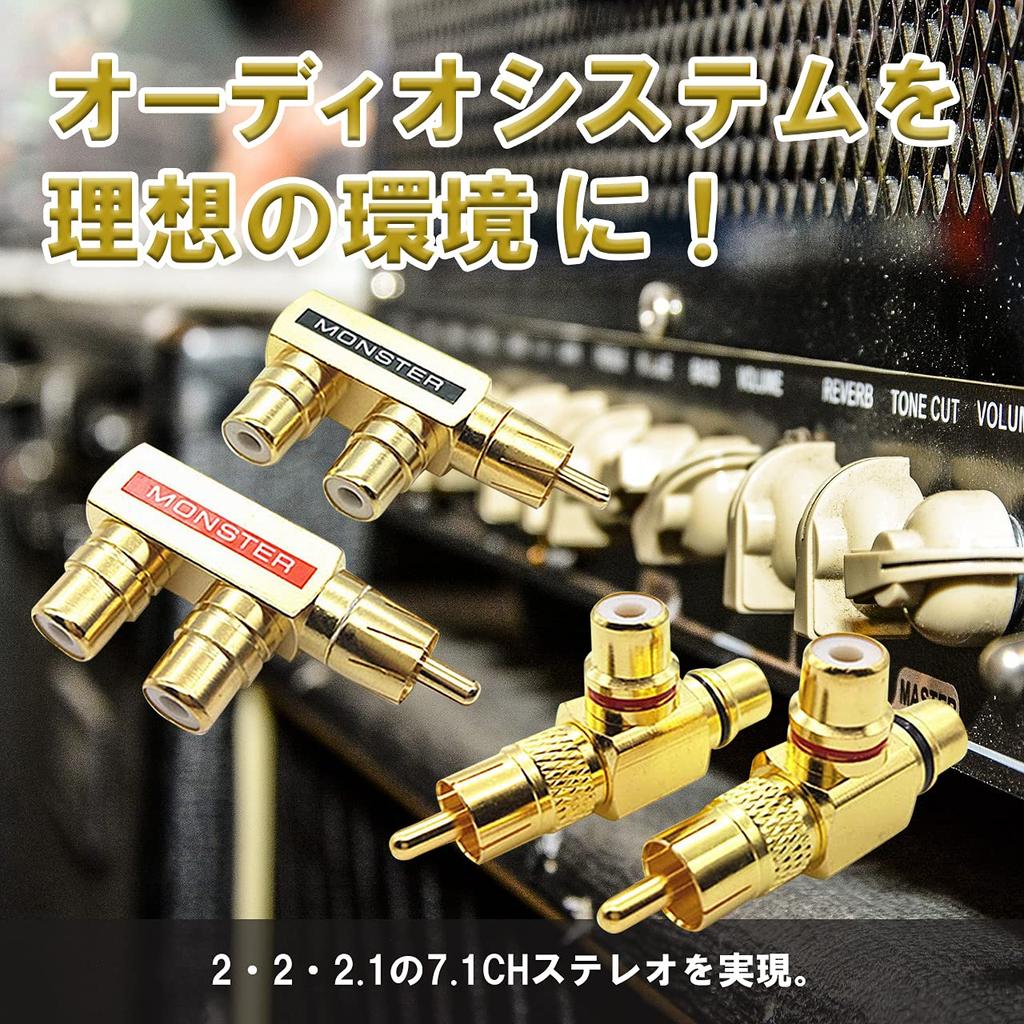 RERACO RCA Splitter Male Female Audio Conversion Output Pair Set of Splitter, 2-Way Adapter, Gold-Plated & Cables, Plugs, Terminals, (F-Type & T-Type,