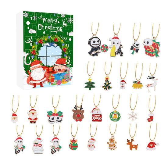 Рождественский снеговик Адвент-календарь 24-дневный обратный отсчет Рождественский подарочный набор 2D мультяшный снеговик подвесные украшения