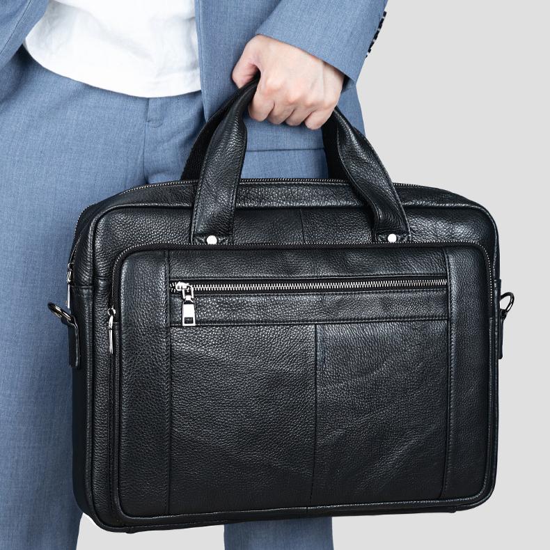 Портфель мужской из высококачественной кожи, деловая 16-дюймовая сумка из коровьей кожи, мужская официальная сумка для компьютера