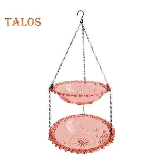 Подвесная ванна для птиц на открытом воздухе, поднос для колибри, двухслойная кормушка для диких птиц, миска для декора патио на заднем дворе