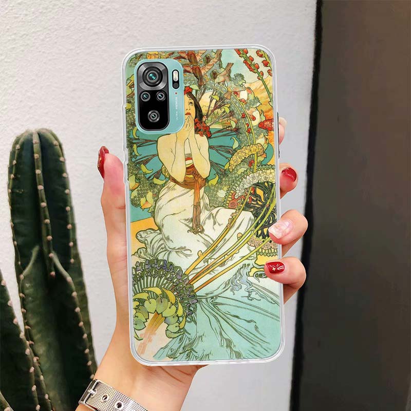 Альфонс Муха Весна Для Чехла Телефона Xiaomi Redmi Note 14 13 12 11 Pro Plus 14S 12S 11S 11E 11T 10S 10 9S Fundas Cover Coque Нет