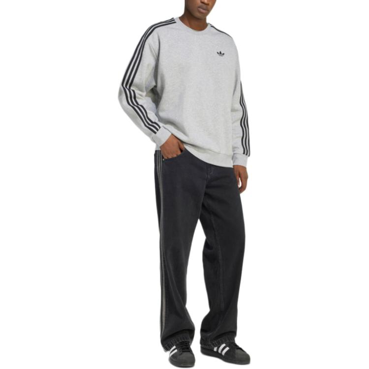 Adidas Originals Adicolor 3-Stripes Logo Loose Fit Long Sleeve Sweatshirt Men tops KE2919