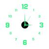 DIY Wall Clock Modern Large 3D Wall Clock Stickers Silent Frameless Clock Night Light Needles Ticking Clock