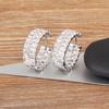 Nidin Top Quality New Fashion Gold Plated Gold/Silver Color Earrings CZ Zircon Ear Hoops Women Round Piercing Aesthetic Jewelry