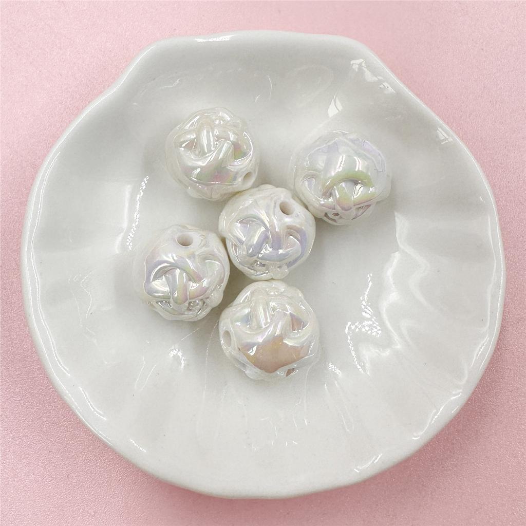 Ожерелье-браслет красочные DIY кремовая пряжа ручной работы 5 шт. цветочные шарики бусины аксессуары украшения акриловые бусины 14,8 мм