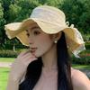 Sweet Lightweight Straw Hat Lace Bow Woven Straw Sun Hat Flat Top Breathable Beach Hat Summer
