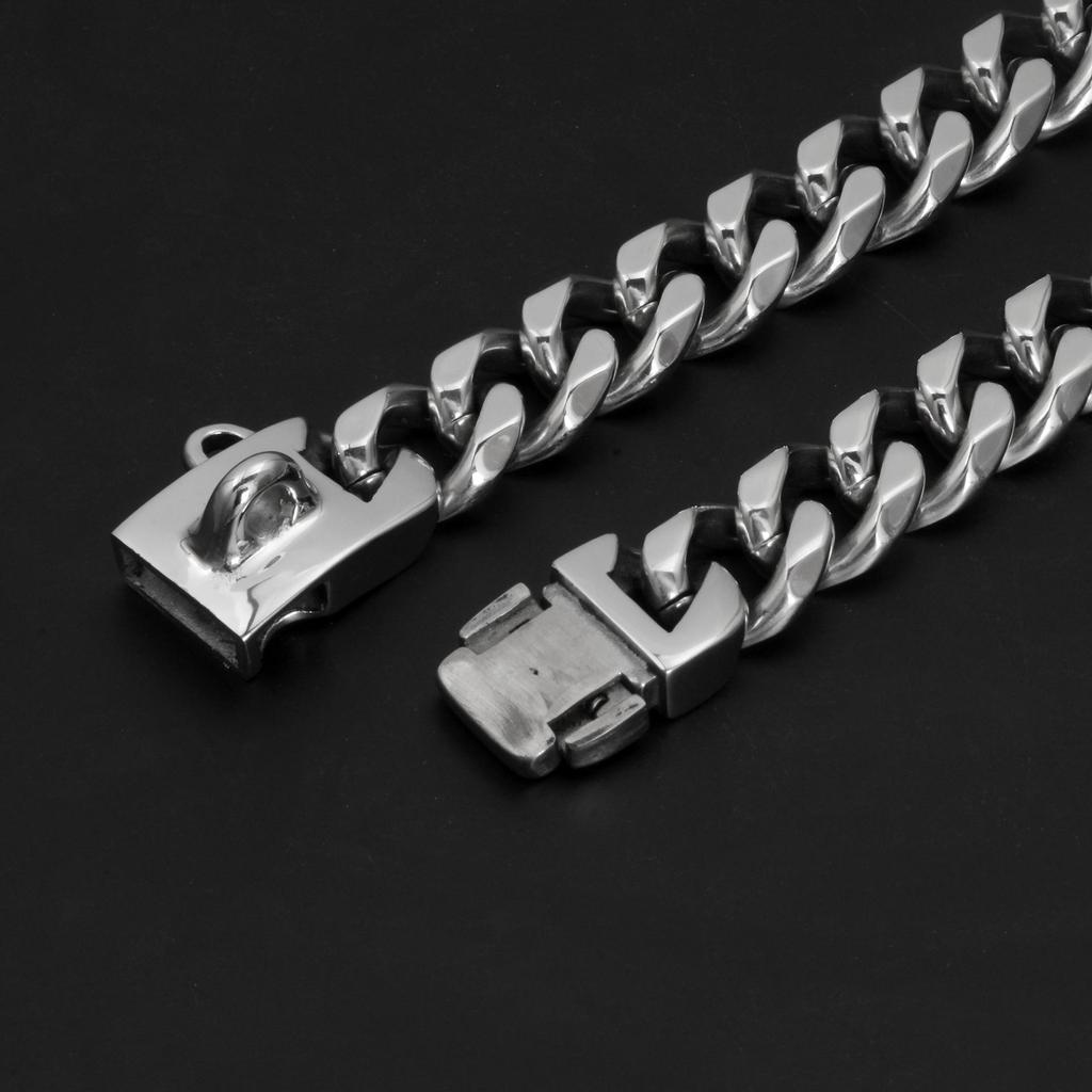 Золотая цепочка-колье для собак из нержавеющей стали, 15 мм, толстое кубинское звено для ошейника для собак Pitbull, ошейники для домашних животных, чихуахуа, Correa Perro