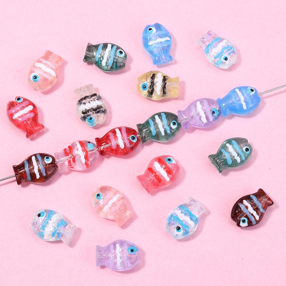 5 шт./лот Разноцветные ручной работы Lampwork Бусины Милые Мультяшные Морские Рыбки Россыпью Стеклянные Бусины Для DIY Модного Браслета Серьги Украшения