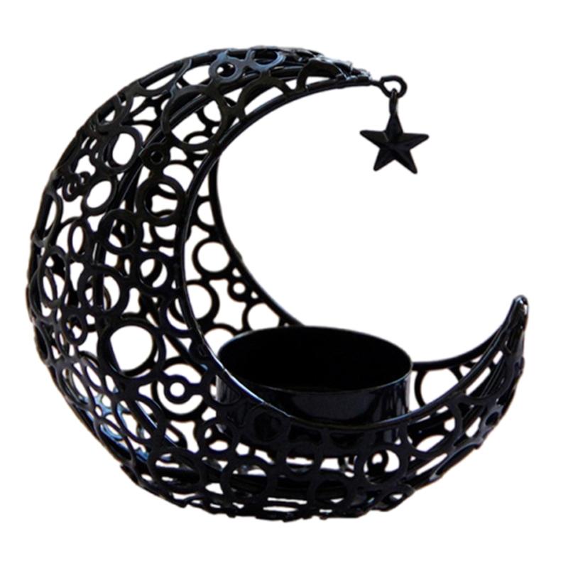 Moon Shaped Candle Holder Tealight Holder Metal Moon Candle Stand Candlestick for Christmas Dining Wedding Home Decors